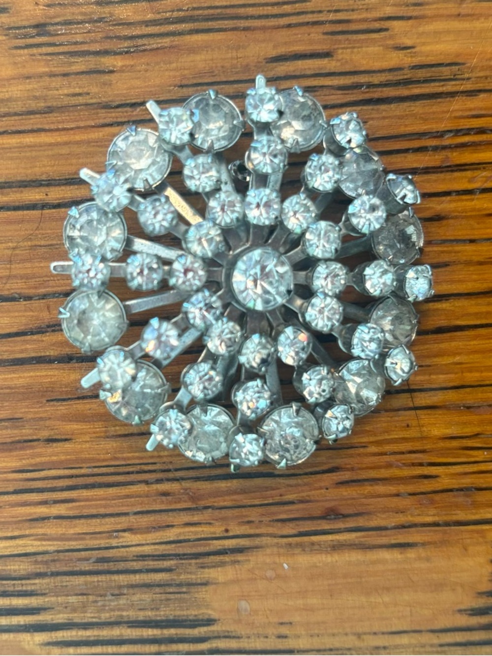 Vintage Rhinestone Burst Brooch